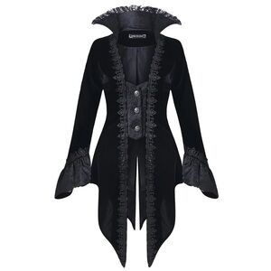 DARK IN LOVE NWT Black Velvet Lace Bell Sleeve Button Front Jacket XXL